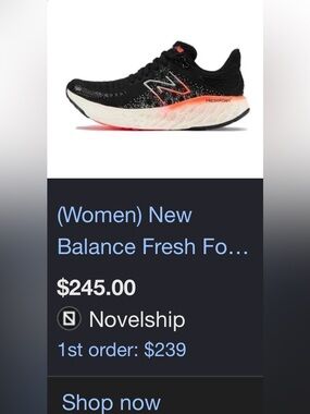 New Balance Women’s Fresh Foam Running Shoes - Black/Orange/White